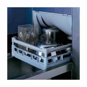 Panier inox sous les rideaux lave-vaisselle à avancement